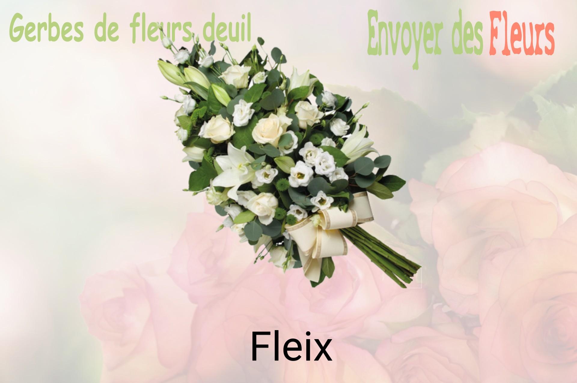 Gerbe de fleurs de deuil livrée à Fleix